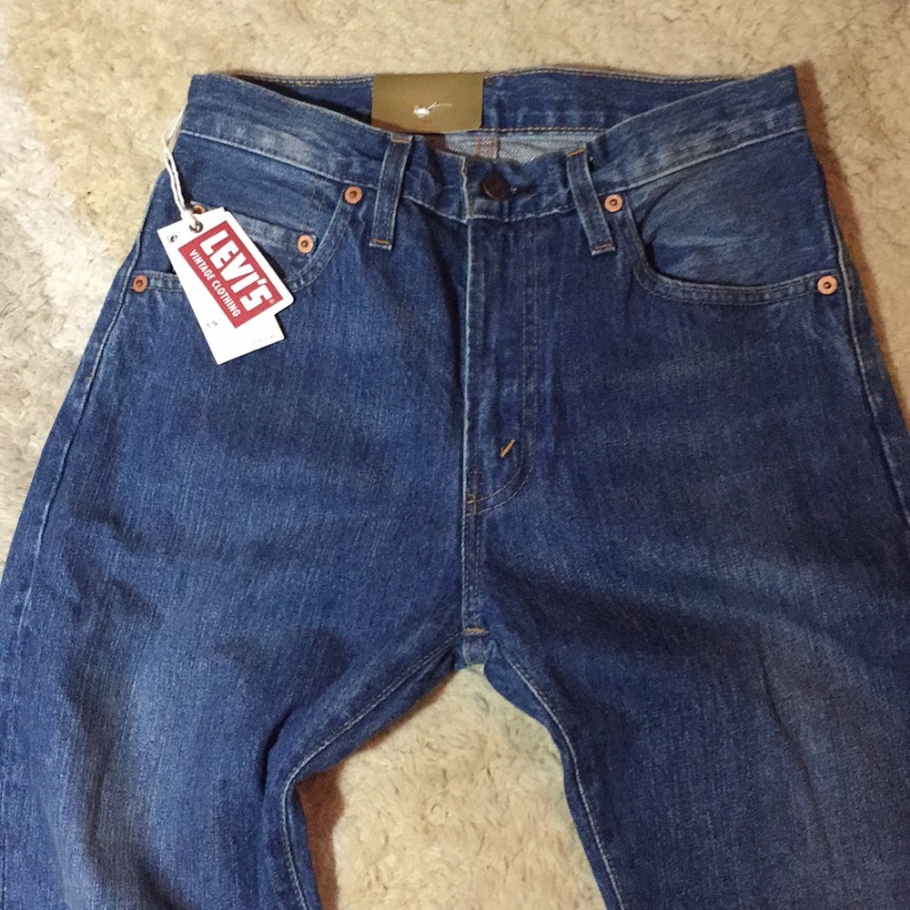 Levis Vintage "Summer of Love" 1967 505 dark denim shrink to fit jeans NWT XS - Picture 7 of 7
